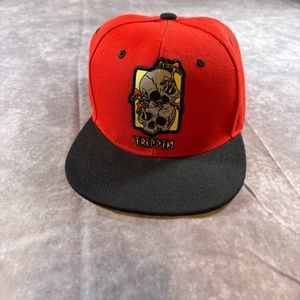 Trippin Skulls And Mushrooms Ring Of Fire Red Snapback